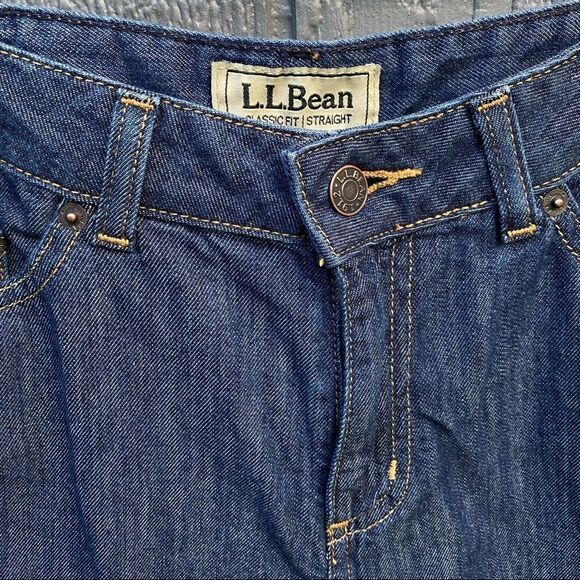 L.L. Bean Classic Fit Straight Jean Shorts 10 Reg Boat Shorts - Picture 2 of 6